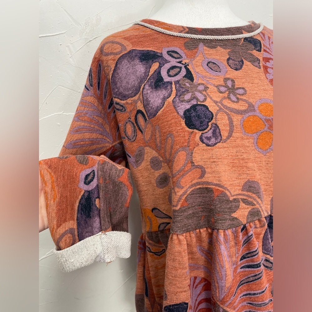Anthropologie Saturday Sunday Colleen Floral Baby Doll Sweatshirt​ - Picture 6 of 9